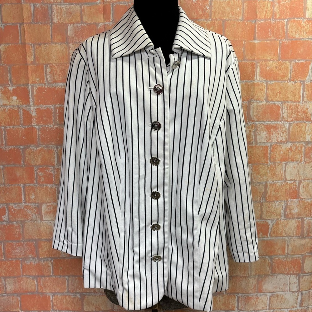 Chaps Plus Size Striped Blazer